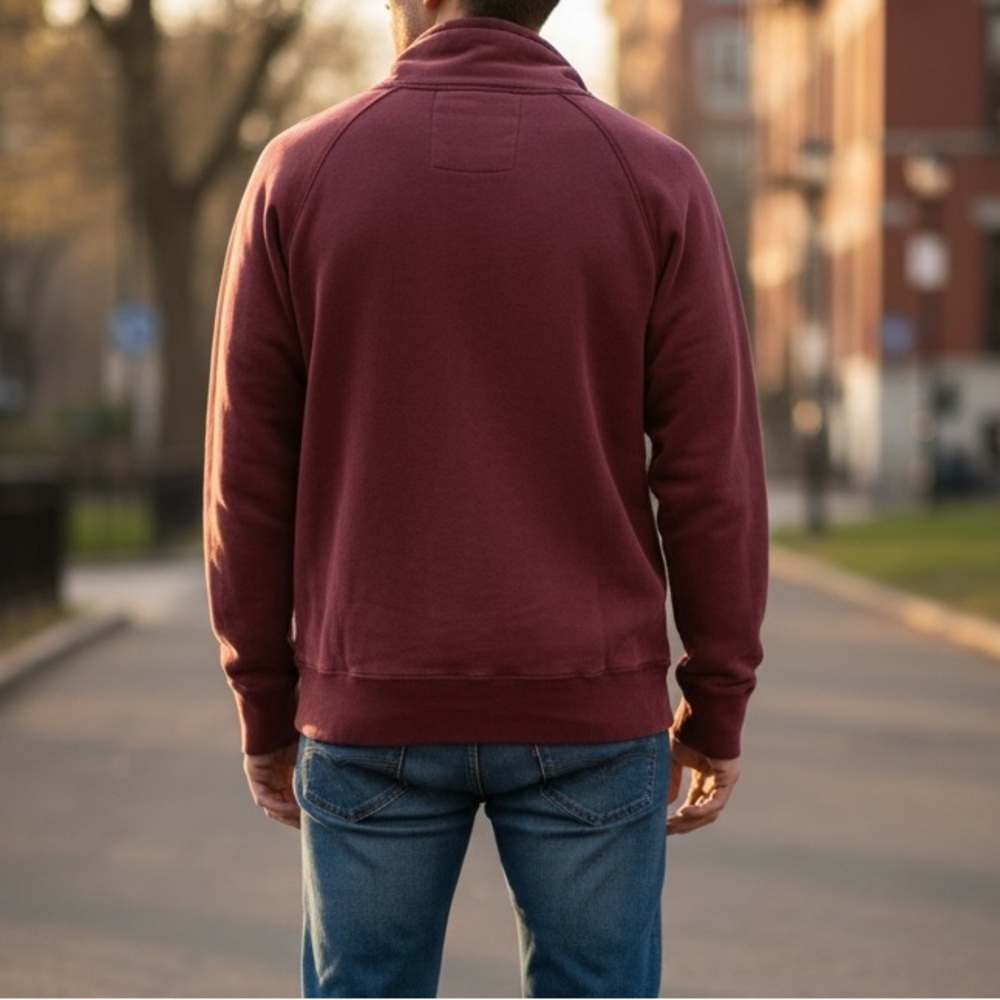 Abercrombie & Fitch Men's Burgundy Zip-Up Jacket - Picture 3 of 7